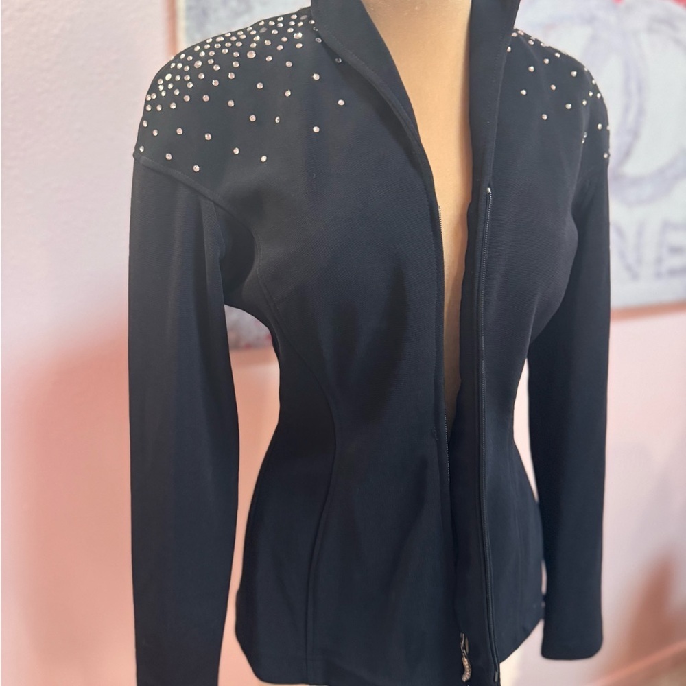 Tadashi Vintage Black Studded Women's Jacket - Picture 2 of 6